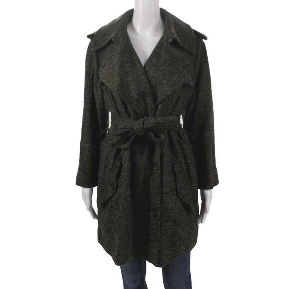 D&G Dolce & Gabbana Jackets & Blazers - D&G Dolce & Gabbana Womens Dark Gray Wool Trench Coat Size 48